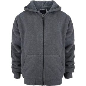 Sherpa Lined Cool Kids Full Zip Up Hoodies for Teen Boys 8 10 12 14 16 Fleece Activewear Youth Hooded Sweatshirt