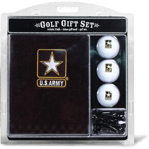 Team Golf Military Gift Set Embroidered Golf Towel, 3 Golf Balls, and 14 Golf Tees 2-3/4" Regulation, Tri-Fold Towel 16" x 22" & 100% Cotton