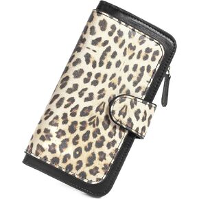 Pearl Angeli Wallets for Women RFID Trifold Clutch Fashion PU Leather Long Purse Ladies Credit Card Holder