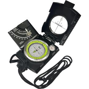 Lensatic Compass Military Grade, JYEASTZ Sighting Clinometer Compass for Hiking, IP65 Waterproof Professional Outdoor Compass Durable Boy Scout Compass with Carry Bag