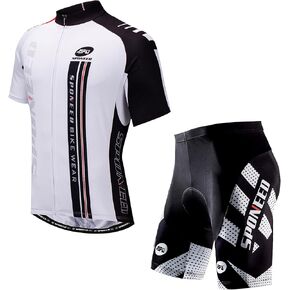 sponeed Bike Shorts for Men 4D Padded Cycling Jersey Short Sleeve S