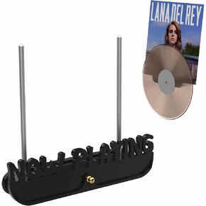 Now Playing Vinyl Record Tabletop Stand, Vinyl Record Stand Wall Holder,Turntable Accessories Album Holder LP Vinyl Record Storage Display Stand (Black)