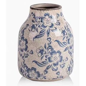 Vintage Blue and White Porcelain Flower Vase Home Decor