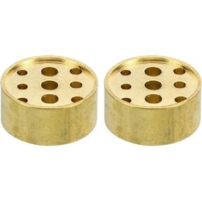 PATIKIL Incense Holder, 2 Pack Brass Incense Cone Burner Stick Holder with 9 Holes Incense Stand Base for Yoga Spa Room Home Office, 0.8" Dia. 0.8" Tall
