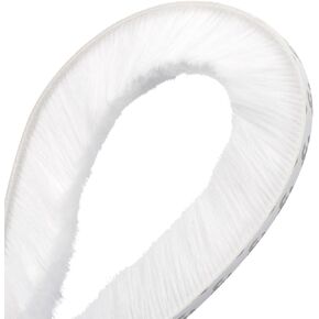 Brush Weather Stripping, 3/8" Backing x 15/16" Brush x 33ft Felt Pile Door Seal Strip for Sliding Door Window Wardrobe - Self-Adhesive White (Windproof Dustproof Soundproof)