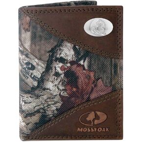 NCAA Florida State Seminoles Zep-Pro Mossy Oak Nylon and Leather Trifold Concho Wallet, Camouflage, One Size