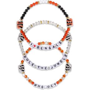 FOCO Cincinnati Bengals NFL White 3 Pack Team Friendship Bracelet
