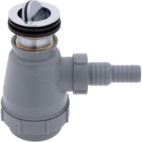 Ambassador Marine - 1-1/2 inch Drain, Flip Trap Sink Drain - no Overflow, 3/4 inch & 1 inch Hose Barb - Chrome - S01-0308-CP-W