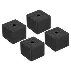 PATIKIL Rubber Anti-Vibration Pads, 4 Pcs Square Vibration Isolation Mats with Hole 1.97" x 1.97" x 1.6" for HVAC Air Conditioner Air Compressor Dryer, Black