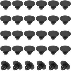 PATIKIL 4mm Diameter Silicone Round Snap, 30 Pcs in Type Locking Furniture Hole Plug Button Wide Edge Protective Cover Fit for 3.8-4.2mm Hole for Seal Bulkhead Cylinder, Black