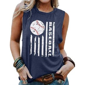 Baseball Mom Tank Tops Women Casual Sleeveless Tee Shirt Letter Print Summer Tops