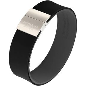 Power Ionics 3000 Tourmaline Silicone Wristband Mens Bracelets for Balanced Energy Basketball Sport Bracelet Unisex Wide Band Gold/Black-Gray, 5-8.2 inch Size Adjustable, Jewelry Gift Bag