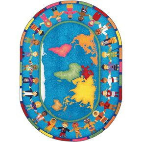 Joy Carpets Hands Around The World Area Rug in Color Multi, 5'4" x 7'8"