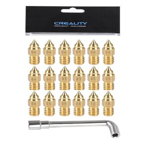 Creality Original 18pcs Ender 3 S1 Nozzles, 8pcs 0.4mm Nozzles, 2pcs 0.3/0.5/0.6/0.8/1.0mm Nozzles, 1pcs Nozzle Wrench, Original Parts for Ender 3 S1 Pro, Ender 3 S1 Plus, Ender 3 Neo/V2 Neo/3 Max Neo