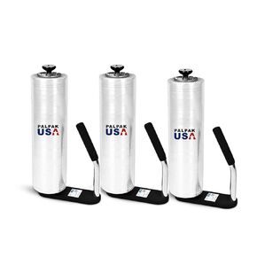 Made in USA! Industrial Strength Stretch Film Dispenser - Palpak100 Light Weight Pallet Wrapper – Tension Knob Adjustment Wrap Handle (3 Pack)