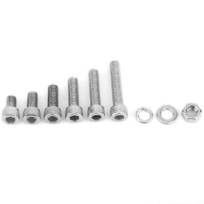 Socket Cap Screws Bolts Kit, M3-M8 Stainless Steel SS304 Hex Socket Cap Head Screws, with Hex Nut Washers Assortment (M6 120PCS)