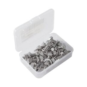1/4-20 x 2-1/2 Hex Head Bolts Screws, Nuts, Flat & Lock Washers, Stainless Steel 304, Machine Fully Thread, Bright Finish, Assortment Kit 10Sets
