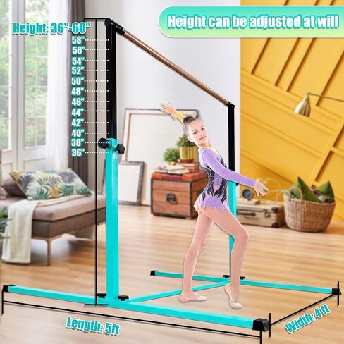 4FT/5FT Gymnastic Bar Set Gymnastics Horizontal Bar Gymnastics Kip Bar for Kids Home Use in Saudi Arabia
