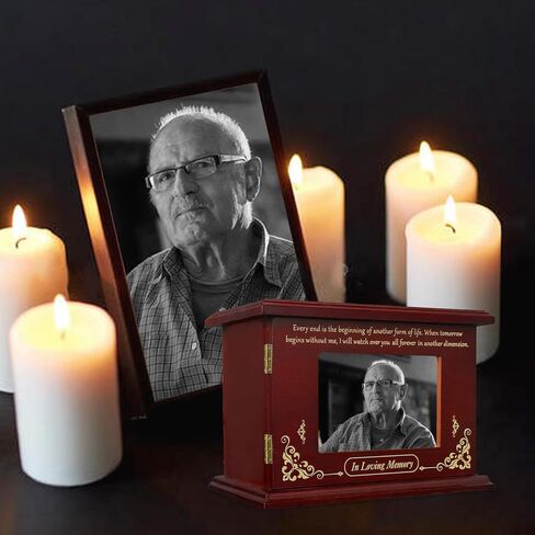 Cremation Memorial Urns for Human Ashes Adult Male Female, Funeral Memorial Urns for Ashes with Photo Frame, Wooden Urns Box and Casket for Men Women, Holds Up to 250 LBS. (Tree of Life) in Saudi Arabia