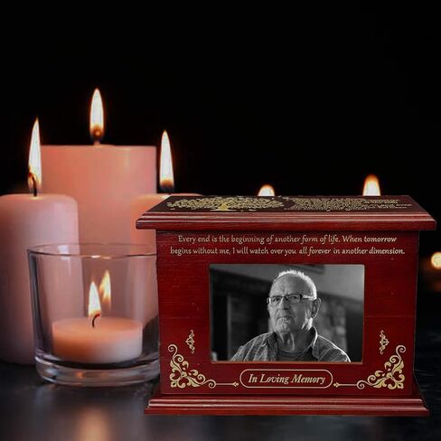 Cremation Memorial Urns for Human Ashes Adult Male Female, Funeral Memorial Urns for Ashes with Photo Frame, Wooden Urns Box and Casket for Men Women, Holds Up to 250 LBS. (Tree of Life) in Saudi Arabia