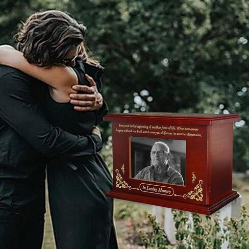 Cremation Memorial Urns for Human Ashes Adult Male Female, Funeral Memorial Urns for Ashes with Photo Frame, Wooden Urns Box and Casket for Men Women, Holds Up to 250 LBS. (Tree of Life) in Saudi Arabia