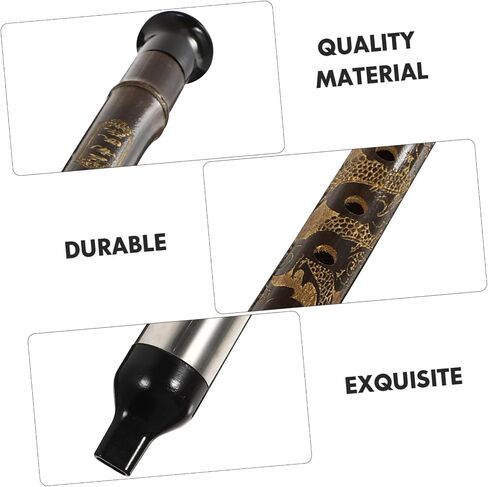 VICASKY الناي العمودي 1 مجموعة Cucurbit Bau عمودي Bawu أداة الرياح التقليدية الكلارينيت التقليدية ضربة عمودية Bawu Bawu Woodwind أنبوب واحد سبيكة Languette يده طفل صغير in Saudi Arabia