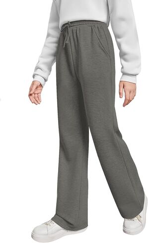SweatyRocks Girl's Drawstring Waist Straight Leg Sweatpants Solid Workout Joggers with Pockets in Saudi Arabia