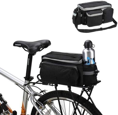 BicycleStore Bike Rear Seat Bag Trunk Bags Bike Panniers Waterproof Cycling Bag Rack 7L Bicycle Accessories Black in Kuwait