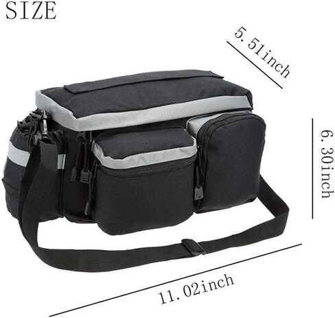 BicycleStore Bike Rear Seat Bag Trunk Bags Bike Panniers Waterproof Cycling Bag Rack 7L Bicycle Accessories Black in Kuwait