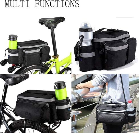 BicycleStore Bike Rear Seat Bag Trunk Bags Bike Panniers Waterproof Cycling Bag Rack 7L Bicycle Accessories Black in Kuwait
