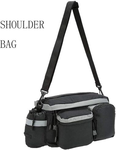 BicycleStore Bike Rear Seat Bag Trunk Bags Bike Panniers Waterproof Cycling Bag Rack 7L Bicycle Accessories Black in Kuwait