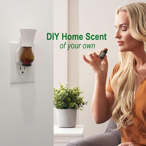 Plug in Oil Diffuser, 4 Packs Blank for DIY Air Freshener Make Unique Home Scent Aromatherapy, Work w/Essential Oil, EO+Water, Fragrance Refill for Plugins (4 Polarized Plug+4 Glass+4 Wick) in Saudi Arabia