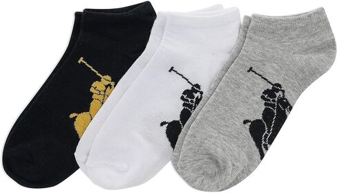 جوارب POLO RALPH LAUREN الرياضية الكلاسيكية للرجال ذات قصة كبيرة ذات قصة منخفضة - مجموعة من 3 أزواج - راحة قطنية ناعمة وخفيفة الوزن in Saudi Arabia