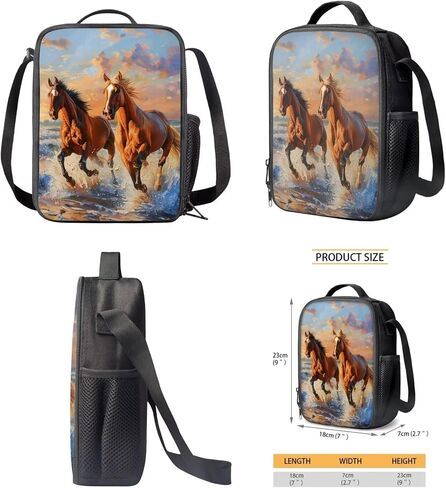 Cool Horse Bookbag Set for School Girls Elementary Kindergarten Backpack for Boys with Lunch Box Pencil Case 3 Pcs Set 1st 2nd 3rd Grade School Backpack Set Lightweight Schoolbag in Saudi Arabia