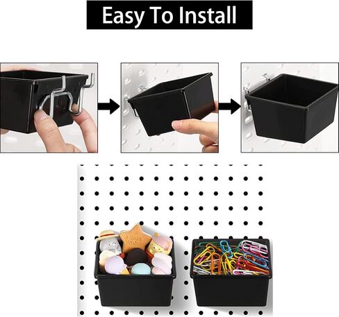 20 عبوة من صناديق Pegboard مع خطاف معدني وملصقات، وملحقات لوحة Pegboard لصناديق العمل السوداء، ومنظم أدوات Pegboard للأجهزة، وغرفة الحرف اليدوية، ومستلزمات الهوايات in Kuwait