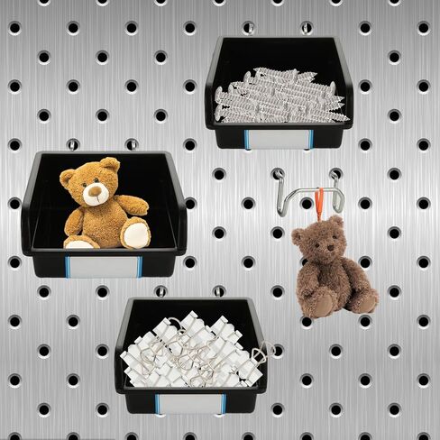 20 عبوة من صناديق Pegboard مع خطاف معدني وملصقات، وملحقات لوحة Pegboard لصناديق العمل السوداء، ومنظم أدوات Pegboard للأجهزة، وغرفة الحرف اليدوية، ومستلزمات الهوايات in Kuwait