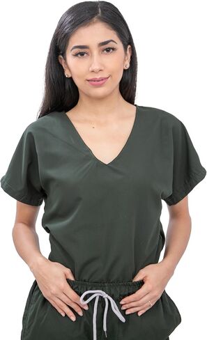 Scrubs - Women Antifluid Jogger Surgical Scrub Set - V-Neck, Cargo Pockets, Soft-to-Touch Fabric in Saudi Arabia