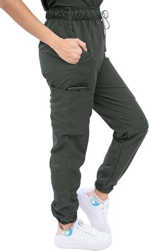Scrubs - Women Antifluid Jogger Surgical Scrub Set - V-Neck, Cargo Pockets, Soft-to-Touch Fabric in Saudi Arabia