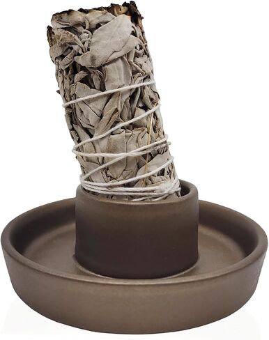 Sage Holder, Sage Holder for Burning, Ceramic Smudge Bowl with Ash Catcher for Meditation Space (Sage Not Included) (Golden) in Saudi Arabia
