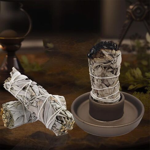 Sage Holder, Sage Holder for Burning, Ceramic Smudge Bowl with Ash Catcher for Meditation Space (Sage Not Included) (Golden) in Saudi Arabia