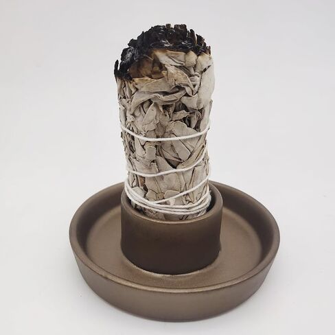 Sage Holder, Sage Holder for Burning, Ceramic Smudge Bowl with Ash Catcher for Meditation Space (Sage Not Included) (Golden) in Saudi Arabia