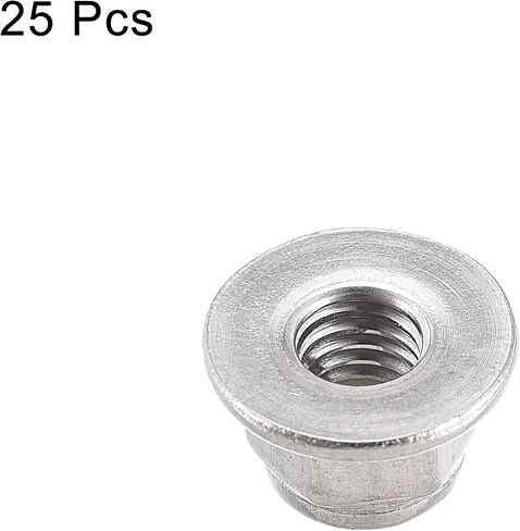 uxcell M5 Nylon Insert Hex Lock Nuts with Flange, 304 Stainless Steel, Plain Finish, 25pcs in Saudi Arabia