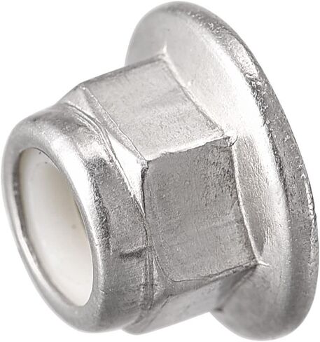 uxcell M5 Nylon Insert Hex Lock Nuts with Flange, 304 Stainless Steel, Plain Finish, 25pcs in Saudi Arabia