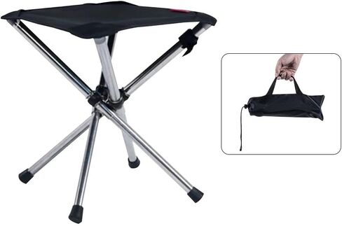 1 PC Folding Stool,Portable Fishing Stool Picnic Stainless Steel Load-Bearing 150kg Folding Stool(Large) in Saudi Arabia