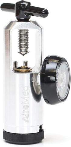 منظم الأكسجين 0-25LPM، معدل التدفق CGA-870 - يتضمن مفتاح ربط، و5 أختام غسالة نير نحاسية، وموصلين دوارين لأنابيب الأكسجين - تصميم مقبض مريح - فضي in Kuwait