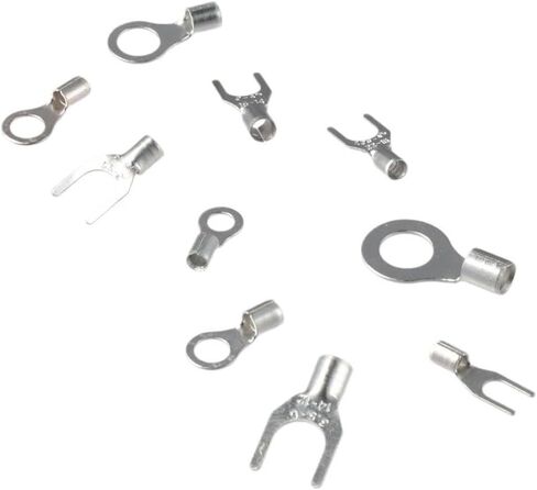 FEIYING 320pcs Ring Terminals Fork Connector Kit, AWG 22-12 Wire Lugs Battery Cable Terminals, 10 Kinds Non-Insulated Wire Connectors Fork Terminal Electrical Wire Crimp Connectors Kit in Saudi Arabia