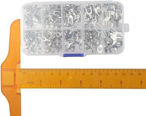 FEIYING 320pcs Ring Terminals Fork Connector Kit, AWG 22-12 Wire Lugs Battery Cable Terminals, 10 Kinds Non-Insulated Wire Connectors Fork Terminal Electrical Wire Crimp Connectors Kit in Saudi Arabia