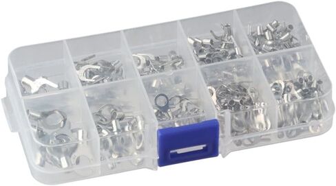 FEIYING 320pcs Ring Terminals Fork Connector Kit, AWG 22-12 Wire Lugs Battery Cable Terminals, 10 Kinds Non-Insulated Wire Connectors Fork Terminal Electrical Wire Crimp Connectors Kit in Saudi Arabia