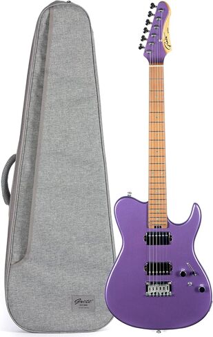 Grote GTLM-2 Solid Body Electric Guitar, Roasted Maple Neck, Split Coils Pickup, Stainless Steel Frets with Gigbag (Purple) in Saudi Arabia