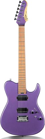 Grote GTLM-2 Solid Body Electric Guitar, Roasted Maple Neck, Split Coils Pickup, Stainless Steel Frets with Gigbag (Purple) in Saudi Arabia